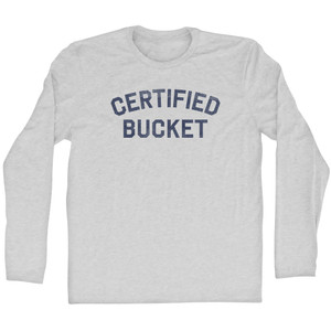 Certified Bucket Adult Cotton Long Sleeve T-shirt - Grey Heather