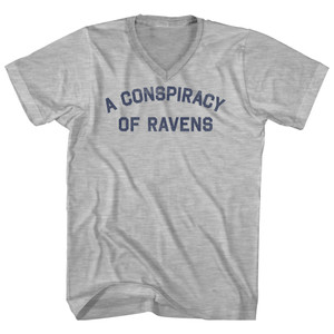 A Conspiracy Of Ravens Adult Cotton V-neck T-shirt - Grey Heather A Conspiracy Of Ravens Adult Cotton V-neck T-shirt - Grey Heather