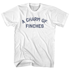 A Charm Of Finches Youth Cotton T-shirt - White