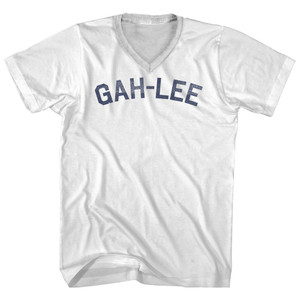 Gah-Lee Adult Cotton V-neck T-shirt - White