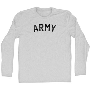 Army (Black Ink) Adult Cotton Long Sleeve T-shirt - Grey Heather