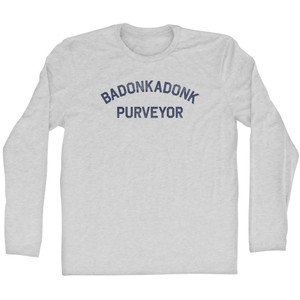 Badonkadonk Purveyor Adult Cotton Long Sleeve T-shirt - Grey Heather Badonkadonk Purveyor Adult Cotton Long Sleeve T-shirt - Grey Heather