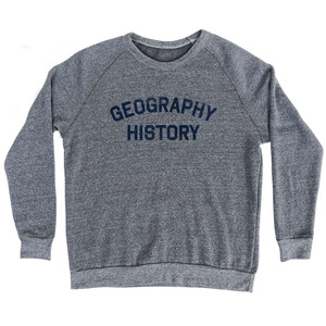 Geography History Adult Tri-Blend Sweatshirt - Athletic Grey