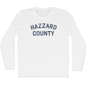 Hazzard County Adult Cotton Long Sleeve T-shirt - White