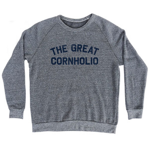 The Great Cornholio Adult Tri-Blend Sweatshirt - Athletic Grey