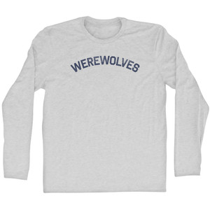 Werewolves Adult Cotton Long Sleeve T-shirt - Grey Heather