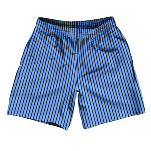 Pinstripes Athletic Running Fitness Exercise Shorts 7" Inseam Shorts Made In USA - Blue Carolina and Black Pinstripes Athletic Running Fitness Exercise Shorts 7" Inseam Shorts Made In USA - Blue Carolina and Black