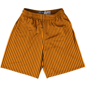 Pinstripes Lacrosse Shorts Made In USA - Orange Tennessee and Black Pinstripes Lacrosse Shorts Made In USA - Orange Tennessee and Black