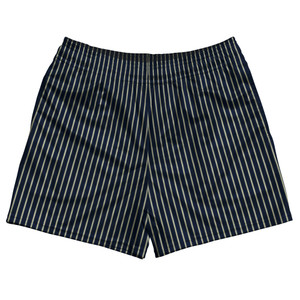 Pinstripes Rugby Shorts Made In USA - Blue Navy and Vegas Gold