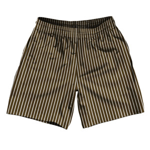 Pinstripes Athletic Running Fitness Exercise Shorts 7" Inseam Shorts Made In USA - Brown Dark and White Pinstripes Athletic Running Fitness Exercise Shorts 7" Inseam Shorts Made In USA - Brown Dark and White