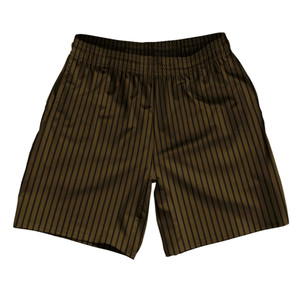 Pinstripes Athletic Running Fitness Exercise Shorts 7" Inseam Shorts Made In USA - Brown Dark and Black Pinstripes Athletic Running Fitness Exercise Shorts 7" Inseam Shorts Made In USA - Brown Dark and Black