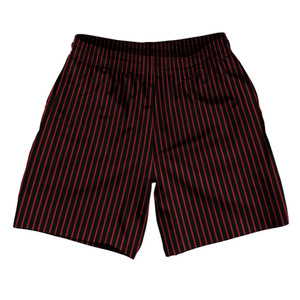 Pinstripes Athletic Running Fitness Exercise Shorts 7" Inseam Shorts Made In USA - Black and Red Dark Pinstripes Athletic Running Fitness Exercise Shorts 7" Inseam Shorts Made In USA - Black and Red Dark