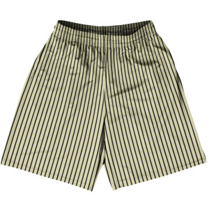 Pinstripes Basketball Practice Shorts Made In USA - Vegas Gold and Black Pinstripes Basketball Practice Shorts Made In USA - Vegas Gold and Black