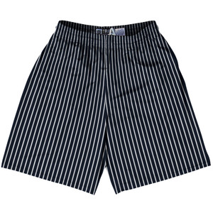 Pinstripes Lacrosse Shorts Made In USA - Blue Navy Almost Black and White Pinstripes Lacrosse Shorts Made In USA - Blue Navy Almost Black and White
