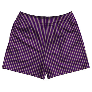 Pinstripes Rugby Shorts Made In USA - Purple Medium and Vegas Gold Pinstripes Rugby Shorts Made In USA - Purple Medium and Vegas Gold