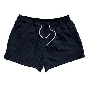 Pinstripes 2.5" Swim Shorts Made in USA - Blue Navy and Black Pinstripes 2.5" Swim Shorts Made in USA - Blue Navy and Black