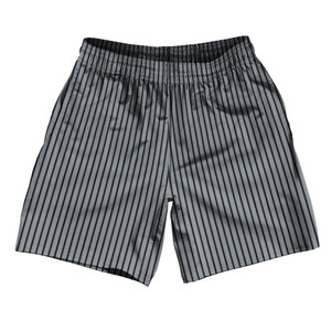 Pinstripes Soccer Shorts Made In USA - Grey Dark and Black Pinstripes Soccer Shorts Made In USA - Grey Dark and Black