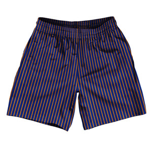 Pinstripes Athletic Running Fitness Exercise Shorts 7" Inseam Shorts Made In USA - Blue Royal and Tennessee Orange Pinstripes Athletic Running Fitness Exercise Shorts 7" Inseam Shorts Made In USA - Blue Royal and Tennessee Orange