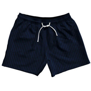 Pinstripes 5" Swim Shorts Made in USA - Blue Navy and Black Pinstripes 5" Swim Shorts Made in USA - Blue Navy and Black