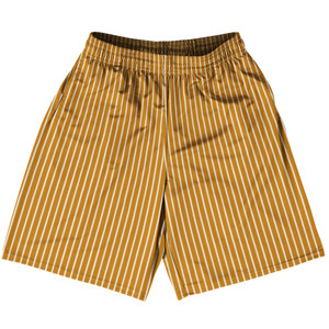Pinstripes Basketball Practice Shorts Made In USA - Orange Burnt and White Pinstripes Basketball Practice Shorts Made In USA - Orange Burnt and White