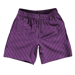 Pinstripes Soccer Shorts Made In USA - Purple Medium and Vegas Gold Pinstripes Soccer Shorts Made In USA - Purple Medium and Vegas Gold