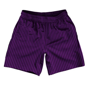 Pinstripes Athletic Running Fitness Exercise Shorts 7" Inseam Shorts Made In USA - Purple Medium and Black Pinstripes Athletic Running Fitness Exercise Shorts 7" Inseam Shorts Made In USA - Purple Medium and Black