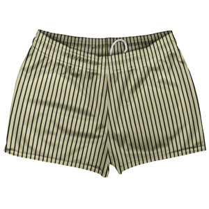 Pinstripes Shorty Short Gym Shorts 2.5" Inseam Made In USA - Vegas Gold and Black Pinstripes Shorty Short Gym Shorts 2.5" Inseam Made In USA - Vegas Gold and Black