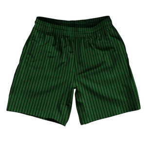 Pinstripes Athletic Running Fitness Exercise Shorts 7" Inseam Shorts Made In USA - Green Hunter and Black Pinstripes Athletic Running Fitness Exercise Shorts 7" Inseam Shorts Made In USA - Green Hunter and Black