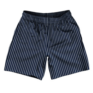 Pinstripes Athletic Running Fitness Exercise Shorts 7" Inseam Shorts Made In USA - Blue Navy And Grey Medium Pinstripes Athletic Running Fitness Exercise Shorts 7" Inseam Shorts Made In USA - Blue Navy And Grey Medium