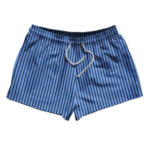 Pinstripes 2.5" Swim Shorts Made in USA - Blue Carolina and Black