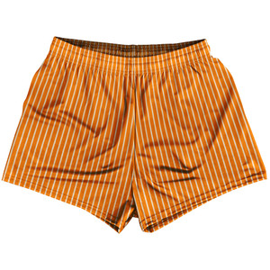 Pinstripes Womens & Girls Sport Shorts End Made In USA - Orange Tennessee and White Pinstripes Womens & Girls Sport Shorts End Made In USA - Orange Tennessee and White