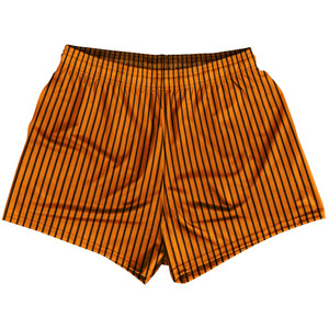 Pinstripes Womens & Girls Sport Shorts End Made In USA - Orange Tennessee and Black Pinstripes Womens & Girls Sport Shorts End Made In USA - Orange Tennessee and Black