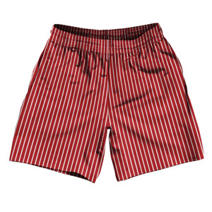 Pinstripes Athletic Running Fitness Exercise Shorts 7" Inseam Shorts Made In USA - Red Dark and White Pinstripes Athletic Running Fitness Exercise Shorts 7" Inseam Shorts Made In USA - Red Dark and White