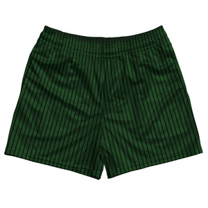 Pinstripes Rugby Shorts Made In USA - Green Hunter and Black Pinstripes Rugby Shorts Made In USA - Green Hunter and Black