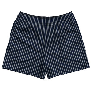 Pinstripes Rugby Shorts Made In USA - Blue Navy And Grey Medium Pinstripes Rugby Shorts Made In USA - Blue Navy And Grey Medium
