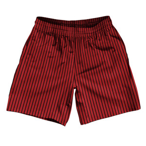 Pinstripes Athletic Running Fitness Exercise Shorts 7" Inseam Shorts Made In USA - Red Dark and Black Pinstripes Athletic Running Fitness Exercise Shorts 7" Inseam Shorts Made In USA - Red Dark and Black