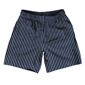 Pinstripes Athletic Running Fitness Exercise Shorts 7" Inseam Shorts Made In USA - Blue Navy and White Pinstripes Athletic Running Fitness Exercise Shorts 7" Inseam Shorts Made In USA - Blue Navy and White