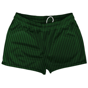Pinstripes Shorty Short Gym Shorts 2.5" Inseam Made In USA - Green Hunter and Black Pinstripes Shorty Short Gym Shorts 2.5" Inseam Made In USA - Green Hunter and Black