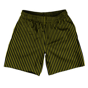 Pinstripes Athletic Running Fitness Exercise Shorts 7" Inseam Shorts Made In USA - Black and Yellow Pinstripes Athletic Running Fitness Exercise Shorts 7" Inseam Shorts Made In USA - Black and Yellow