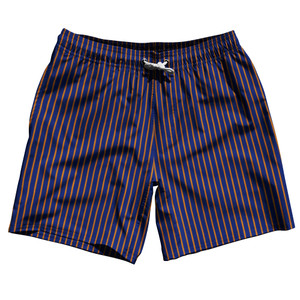 Pinstripes Swim Shorts 7" Made in USA - Blue Royal and Tennessee Orange Pinstripes Swim Shorts 7" Made in USA - Blue Royal and Tennessee Orange