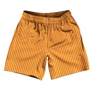 Pinstripes Athletic Running Fitness Exercise Shorts 7" Inseam Shorts Made In USA - Orange Tennessee and White Pinstripes Athletic Running Fitness Exercise Shorts 7" Inseam Shorts Made In USA - Orange Tennessee and White