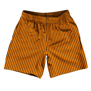 Pinstripes Athletic Running Fitness Exercise Shorts 7" Inseam Shorts Made In USA - Orange Tennessee and Black Pinstripes Athletic Running Fitness Exercise Shorts 7" Inseam Shorts Made In USA - Orange Tennessee and Black