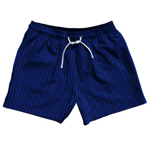 Pinstripes 5" Swim Shorts Made in USA - Blue Royal and Black