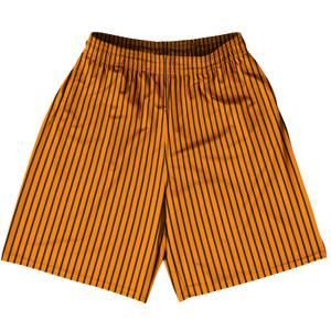 Pinstripes Basketball Practice Shorts Made In USA - Orange Tennessee and Black Pinstripes Basketball Practice Shorts Made In USA - Orange Tennessee and Black