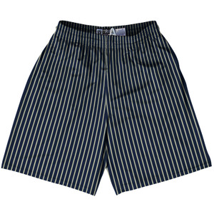 Pinstripes Lacrosse Shorts Made In USA - Blue Navy and Vegas Gold