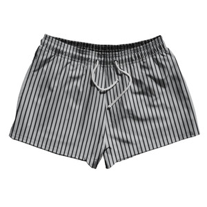 Pinstripes 2.5" Swim Shorts Made in USA - Grey Medium and Blac Pinstripes 2.5" Swim Shorts Made in USA - Grey Medium and Blac