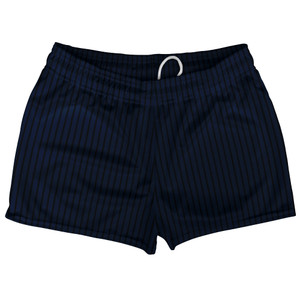Pinstripes Shorty Short Gym Shorts 2.5" Inseam Made In USA - Blue Navy and Black Pinstripes Shorty Short Gym Shorts 2.5" Inseam Made In USA - Blue Navy and Black