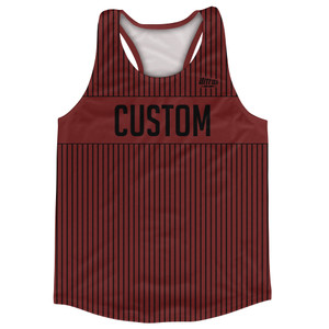 Pinstripes Custom Finish Line Running Track Tops Made In USA - Red Maroon and Black Pinstripes Custom Finish Line Running Track Tops Made In USA - Red Maroon and Black