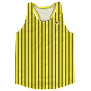 Pinstripes Running Track Tops Made In USA - Yellow Bright and Black Pinstripes Running Track Tops Made In USA - Yellow Bright and Black