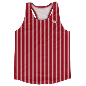 Pinstripes Running Track Tops Made In USA - Red Cardinal and White Pinstripes Running Track Tops Made In USA - Red Cardinal and White